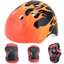 Set casca si protectii copii Action One Guard, 7 piese, marimea M, negru