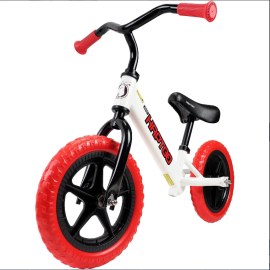 Bicicleta fara pedale pentru copii Action One Ready, 12 inch, alb cu rosu