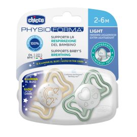 Suzeta Chicco PhysioPhorma Light Glow, 2bucati, unisex, 2-6luni