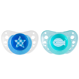 Suzeta Chicco s. Physio Air, forma anat., 6-16 luni, 2buc, albastru