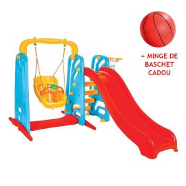 Tobogan cu leagan si cos de baschet Pilsan CUTE + minge CADOU