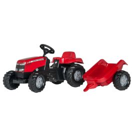 Tractor cu pedale si remorca Rolly Toys, RollyKid Massey Ferguson