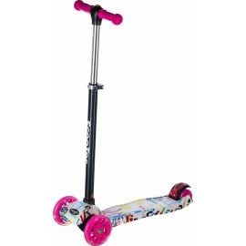 Trotineta Zik Zak cu lumini LED pentru fetite, Pliabila si compacta, Platforma antiderapanta, Ghidon reglabil, Rulmenti ABEC-7, Varsta 3 6 ani, Free2Move, Pink