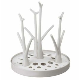 Uscator, Bocioland, Pentru biberoane, Cu design flexibil, Fara BPA, Pentru 8 recipiente, 22x26 cm, White