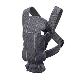 BabyBjorn - Marsupiu anatomic Mini, cu pozitii multiple de purtare, Anthracite, 3D Mesh