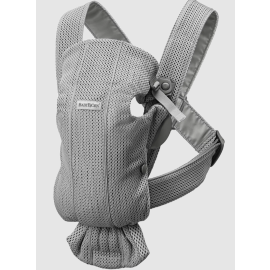 Babybjorn - Marsupiu anatomic Mini, cu multiple pozitii de purtare, Grey, 3D Mesh