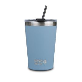 Cana termoizolanta cu pai Nava 450ml albastru