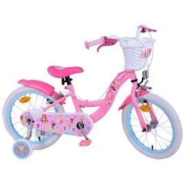 Bicicleta E&L Disney Princess 16 inch  FW, frana de mana pe ambele roti, scaun si ghidon reglabil, cosulet pe ghidon, roti gonflabile, stopuri reflectorizante