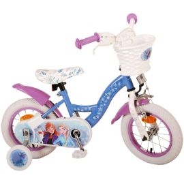 Bicicleta E&L Disney Frozen 12 inch CB, frana de mana pe roata fata, scaun si ghidon reglabil, spite metalice, roti gonflabile, stopuri reflectorizante