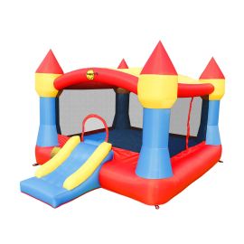 Saltea gonflabila Super Castel cu tobogan, spatiu pentru sarituri și parasolar detasabil