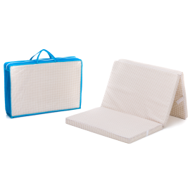 Saltea pliabila beige carouri 120/60/4 cm. Fillikid