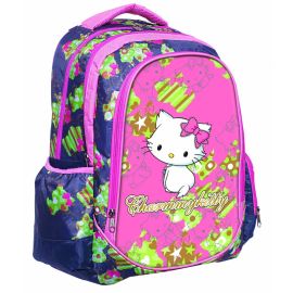 Ghiozdan scoala Charmmy Kitty, cu trei compartimente, buzunare laterale pentru sticla apa si bretele ergonomice