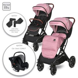 Carucior Storm, de la 0 luni pana la 4 ani, maxim 22 kg, cadru aluminiu, cos auto optional, Roz Quartz