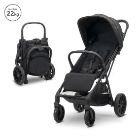 Carucior pentru copii, Nuvella, pliere cu o mana, spatar reglabil multipozitie, copertina extensibila, 0-48 luni, pana la 22 kg, Black