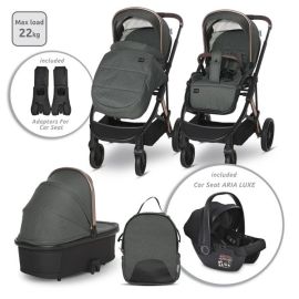 Carucior Set 3 in 1, Aria, cosulet auto Aria Luxe 40-87 cm inclus, multiple accesorii, Green