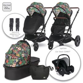 Carucior  Boston, de la 0 luni pana la 4 ani, maxim 22 kg, landou separat,  cadru din aluminiu, cos auto optional, Tropical Flowers