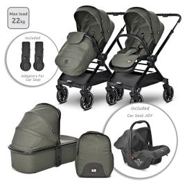 Carucior Set 3 in 1, Reya, maner reversibil, pana la 22 kg, Verde