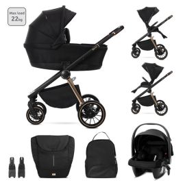 Carucior Set 3 in 1, Bianca, prevazut cu sistem anti-reflux, pana la 22 kg, Negru