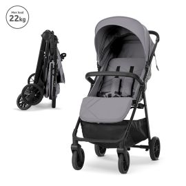 Carucior sport ultrausor, Zozu, pliere cu o mana, 5.8 kg, pana la 22 kg, Grey