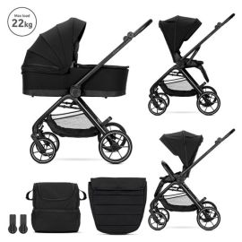 Carucior Set 2 in 1, Venice, cadru din aluminiu, sezut reversibil, pana la 22 kg, Black