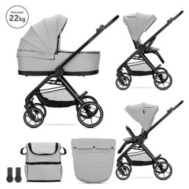 Carucior Set 2 in 1, Venice, cadru din aluminiu, sezut reversibil, pana la 22 kg, Grey