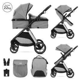 Carucior Set 2 in 1, Aspen, transformabil, set adaptori pentru cos auto, pana la 22 kg, Grey