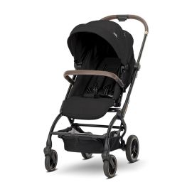 Carucior pentru nou-nascut, Makaya, cu scaun rotativ 360 grade, cadru din aluminiu, pana la 22 kg, Black