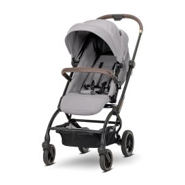 Carucior pentru nou-nascut, Makaya, cu scaun rotativ 360 grade, cadru din aluminiu, pana la 22 kg, Grey