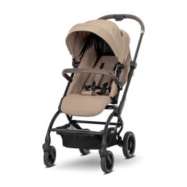 Carucior pentru nou-nascut, Makaya, cu scaun rotativ 360 grade, cadru din aluminiu, pana la 22 kg, Beige
