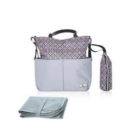 Geanta accesorii bebelusi, Laura, compartimentata, Grey