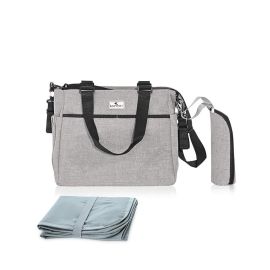 Geanta accesorii bebelusi, Maya, compartimentata, Grey