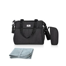 Geanta accesorii bebelusi, Maya, compartimentata, Black