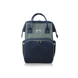 Rucsac accesorii bebelusi, Tina, multiple compartimente, Blue & Grey