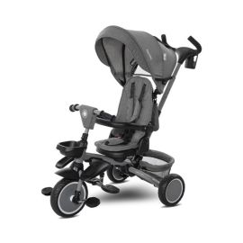 Tricicleta pentru copii, Freccia, multifunctionala, pliabila, sezut rotativ 360 grade, Grey & Black