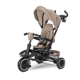Tricicleta pentru copii, Freccia, multifunctionala, pliabila, sezut rotativ 360 grade, Beige