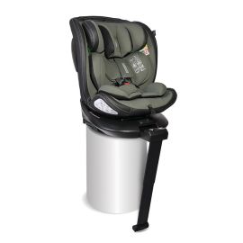 Scaun auto Estate, isofix, cu picior de sprijin, baza rotativa 360 grade, de la 0 luni pana la 12 ani, 40-150 cm, Verde