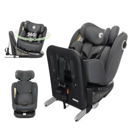 Scaun auto pentru copii, Auriga, i-Size, Isofix, anti rebound bar, rotativ 360, SPS, 0 luni-12 ani, 40-150 cm, Grey