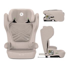 Scaun auto pentru copii, Rigel, i-Size, Isofix, pliabil pentru depozitare usoara, tetiera reglabila, 3 ani-12 ani, 100-150 cm, Beige