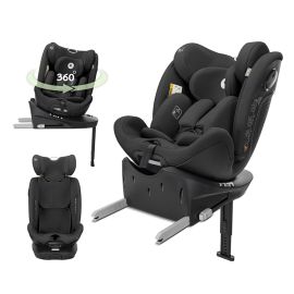 Scaun auto pentru copii, Perseus, i-Size, Isofix, baza rotativa, picior de sprijin, EPS Memory, panou de ventilatie, SPS,  0 luni-12 ani, 40-150 cm, Black