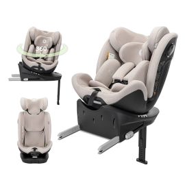 Scaun auto pentru copii, Perseus, i-Size, Isofix, baza rotativa, picior de sprijin, EPS Memory, panou de ventilatie, SPS,  0 luni-12 ani, 40-150 cm, Beige