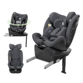 Scaun auto pentru copii, Perseus, i-Size, Isofix, baza rotativa, picior de sprijin, EPS Memory, panou de ventilatie, SPS,  0 luni-12 ani, 40-150 cm, Grey