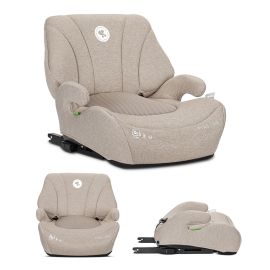 Inaltator auto pentru copii, Pyxis, i-Size, Isofix, tip booster cu spatar detasabil, 6-12 ani, 125-150 cm, Beige