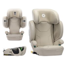 Scaun auto pentru copii, Growgo, Isofix, pliabil, protectii laterale extensibile, spatar reglabil, tetiera reglabila, 100-150 cm, 3-12 ani, Beige