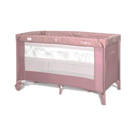 Patut pliabil, Carina, 2 nivele, deschidere laterala cu fermoar, prevazut cu roti cu frana, Pink Stars