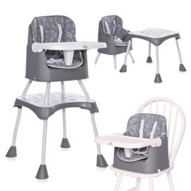 Scaun de masa inalt pentru copii, Trick, convertibil 3in1, Grey Candy