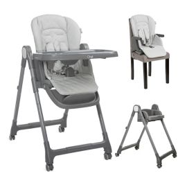 Scaun de masa inalt pentru copii 3 in 1, Chef, reglabil mutiple pozitii, Grey Leather
