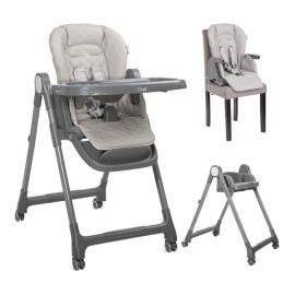 Scaun de masa inalt pentru copii 3 in 1, Chef, reglabil mutiple pozitii, Beige Leather