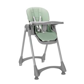 Scaun de masa pentru copii, Remo, reglabil pe inaltime in 8 pozitii, spatar rabatabil 4 pozitii, tava dubla detasabila, roti silicon, Green
