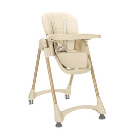 Scaun de masa pentru copii, Remo, reglabil pe inaltime in 8 pozitii, spatar rabatabil 4 pozitii, tava dubla detasabila, roti silicon, Beige