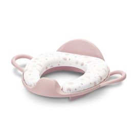 Reductor pentru toaleta, cu spatar si manere, pernita moale detasabila, Planets, Pink